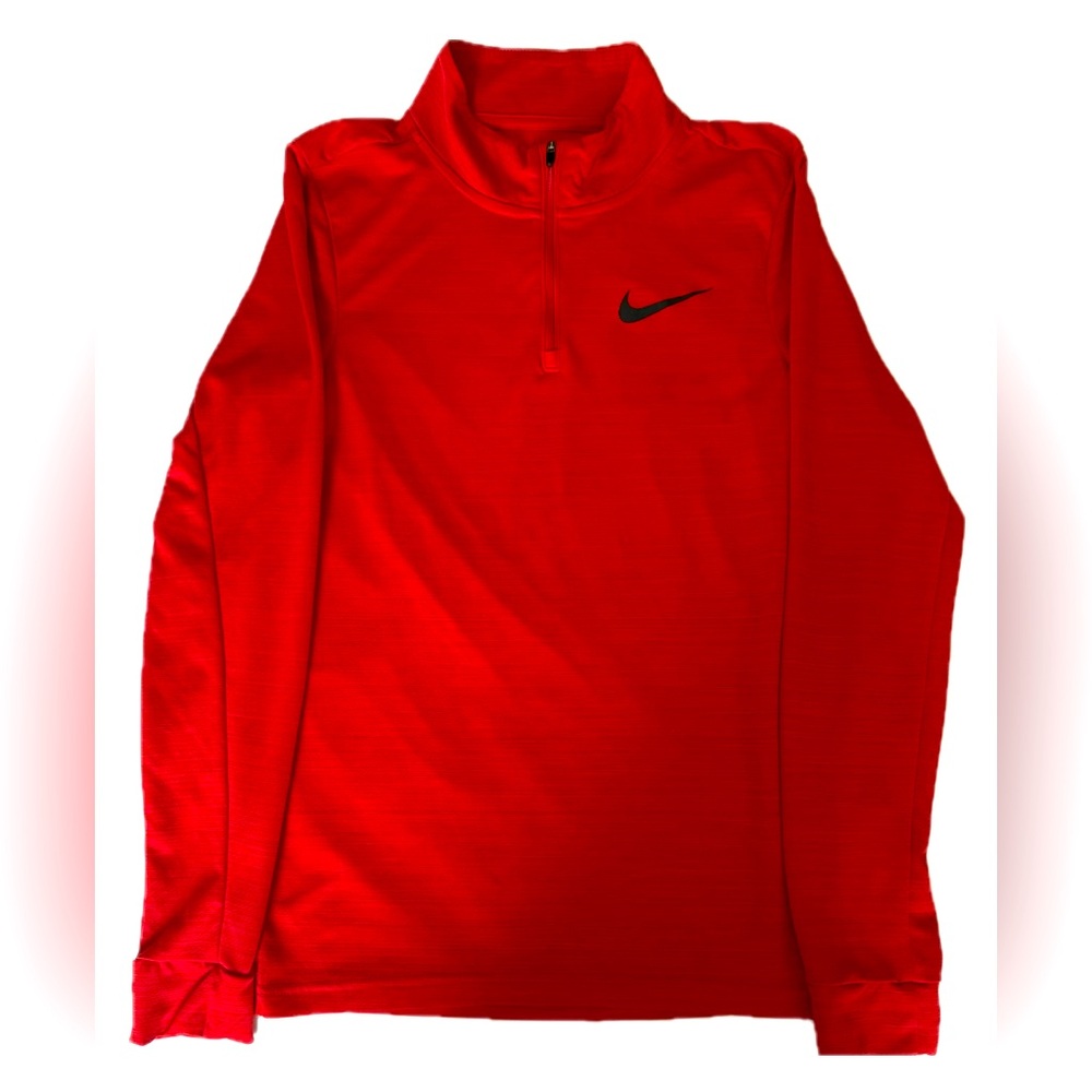 Nike Red Quarter-Zip Pullover with Black Swoosh